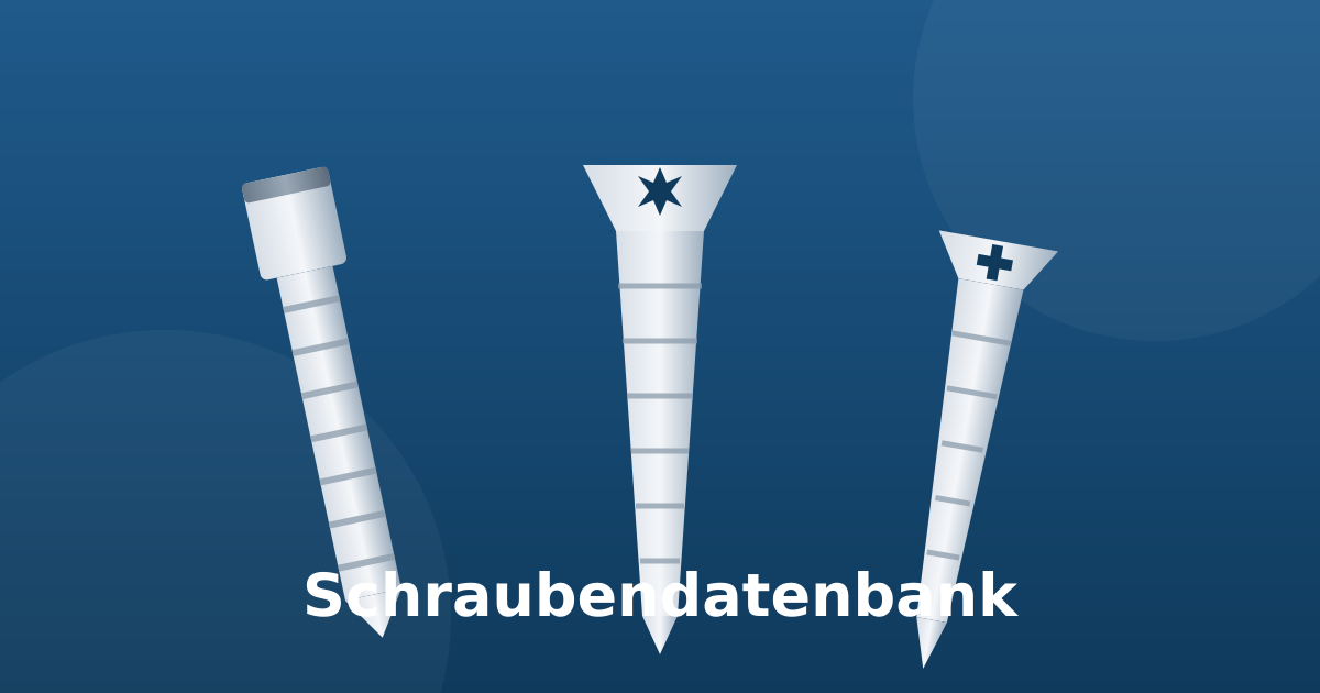 Verschiedene Schraubenarten mit unterschiedlichen Antrieben, Köpfen und Gewinden